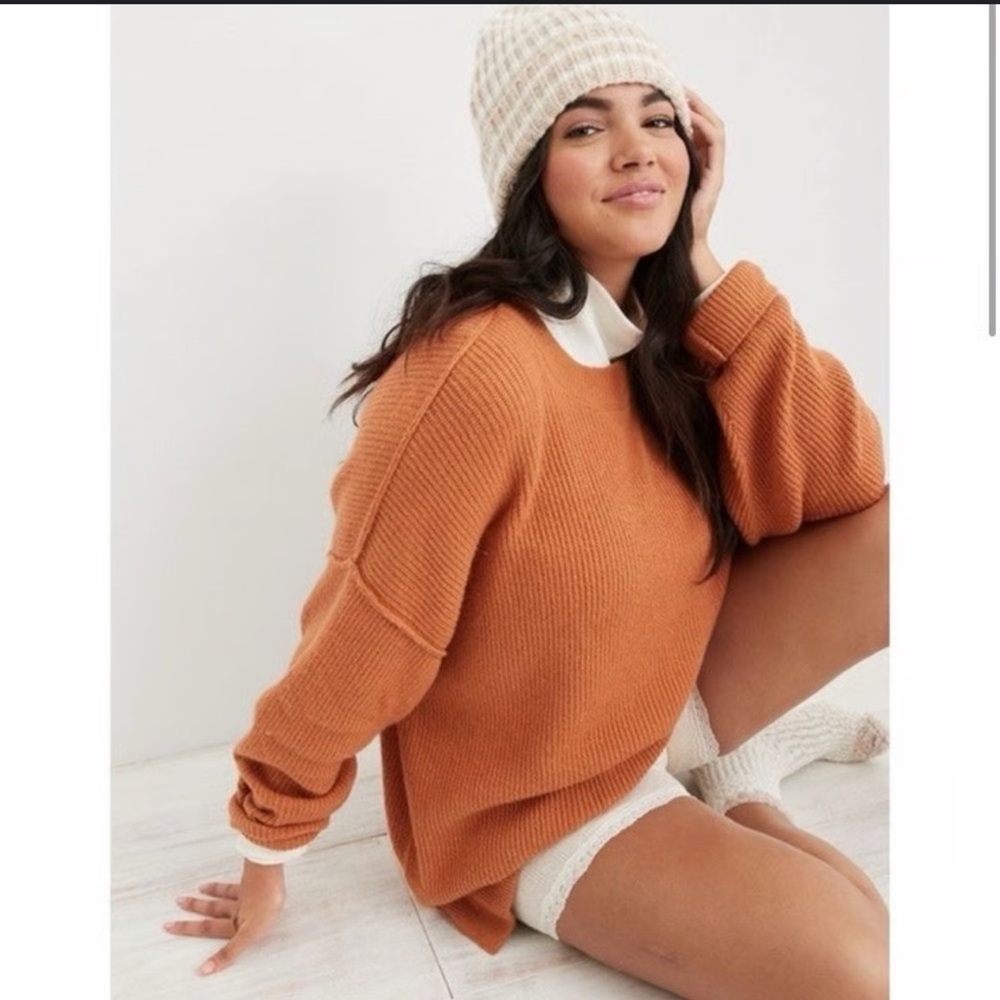 Aerie CozyUp Oversized Ribbed Sweater